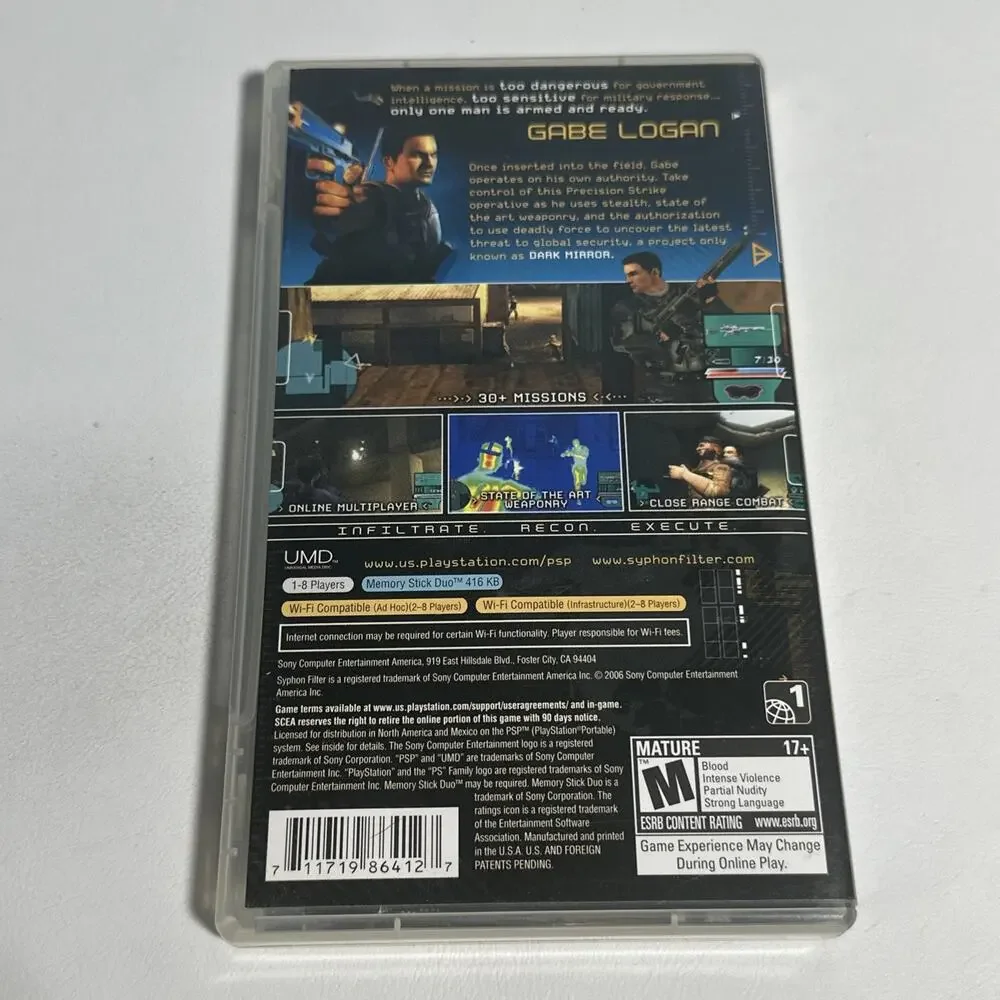 Sony PSS Syphon Filter: Dark Mirror Game 2006 Mature Video Game with Manual